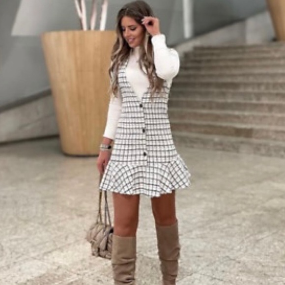 Zara textured weave tweed dress - Picture 1 of 9
